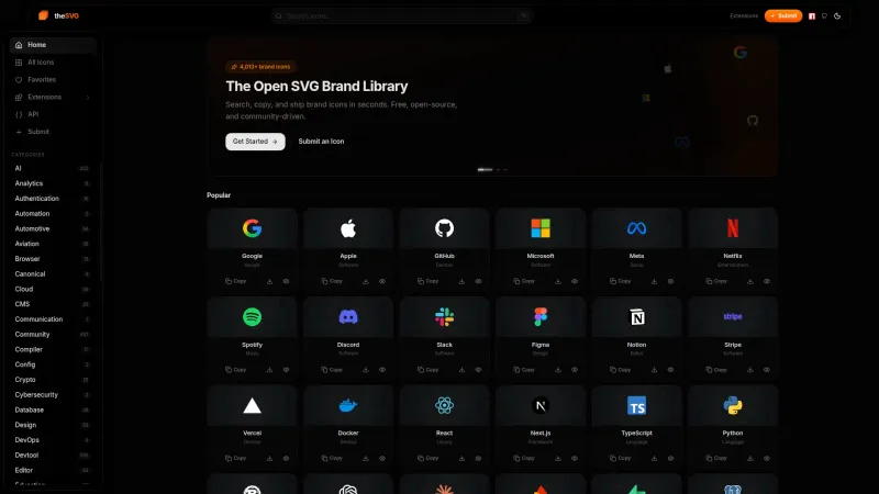 Screenshot of theSVG